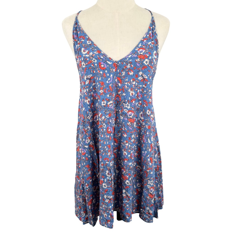 Intimately Free People Morning Slip Dress‎ S Blue Paisley Racerback Boho Summer